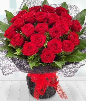 Two Dozen red Roses in a vase